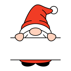 Split Monogram Christmas Gnome SVG | Christmas Clipart