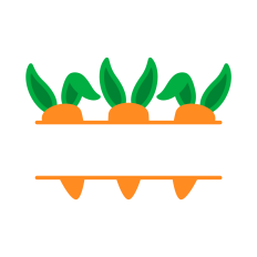 Split Monogram Carrot SVG | Easter Bunny SVG | Easter SVG