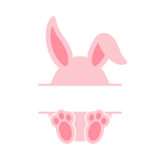 Split Monogram Easter Egg SVG | Easter Bunny SVG | Easter SVG