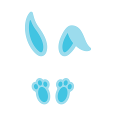 Split Monogram Easter Bunny SVG | Cute Easter SVG