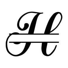 Split Monogram Letter H