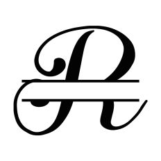 Split Monogram Letter R