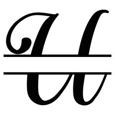Split Monogram Letter U