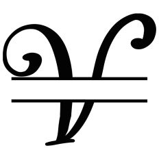 Split Monogram Letter V