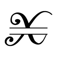 Split Monogram Letter X