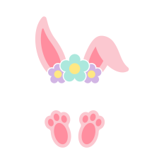Split Monogram Easter Bunny SVG | Cute Easter SVG