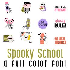 Spooky School Full Color Font
