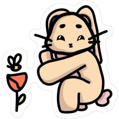 Bunny with a Flower and Bee