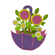 Spring Flowers Umbrella Box Card