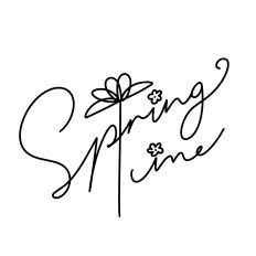 Hand-Written Cursive Spring Time 