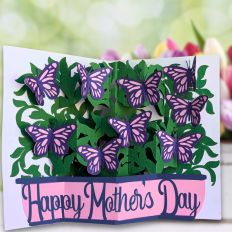 3D Butterfly Bouquet Pop-Up Card – SVG Template