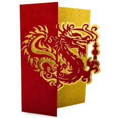 Chinese Dragon Card 3D SVG for Cutting Machines