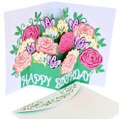 Flower Bouquet Pop Up Card 3D SVG for Cutting Machines