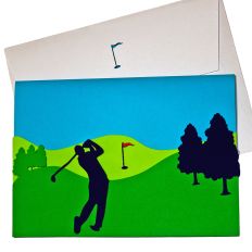 Golfing Card Layered 3D SVG for Silhouette and Cutting Machines