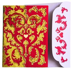 Romantic Rococo Heart Card 3D SVG Template for Cutting Machines 