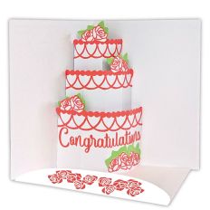 Wedding Cake Pop Up Card 3D SVG Digital Download for Silhouette Cutting Machines