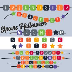 Halloween Square Friendship Bracelet Era Font