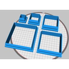 Square Shape Cookie & Clay Cutter Set – 5 Sizes