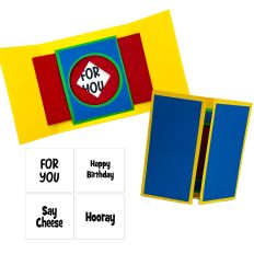 Square Shutter Card with 4 Sentiments
