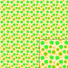 St. Patrick's Day Shamrocks and Gold Coins Printable Pattern