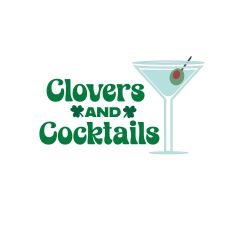 St. Patty's Day Clovers & Cocktails Martini cut file