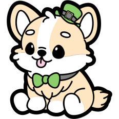 cute st patrick corgi
