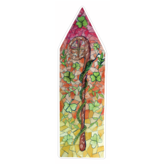 St. Patrick Staff & Snake Watercolor Stained Glass Print and Cut