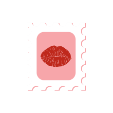 Stamp with Red Lips