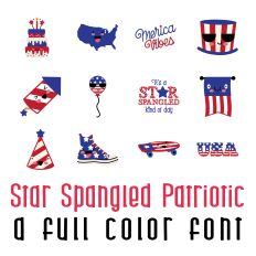 Star Spangled and Patriotic Full Color Font