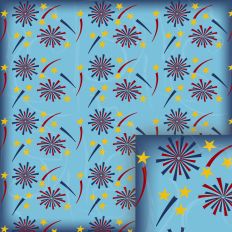 Stars and Stripes Fireworks Digital Pattern