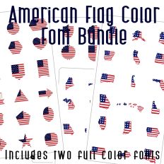 American Flag Full Color Font Budle