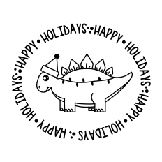 Stegosaurus Holiday Dinosaur with Santa Hat
