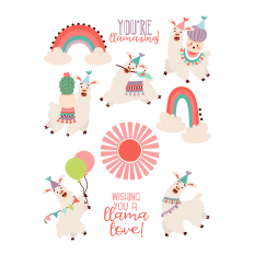 Llamazing Party Stickers