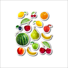 Fruit and Vegetable Sticker Sheet Print then Cut