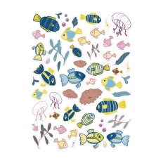 UNDERWATER FISH & PLANTS PRINT AND CUT STICKER SHEET – RABEA