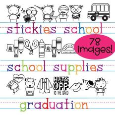 Stickies School Color Font Bundle