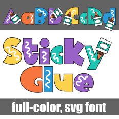 Sticky Glue Too Color Font