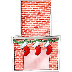 Watercolor Chimney Stockings