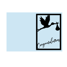 Stork A7 Baby Shower Card SVG Cut File