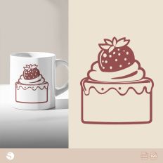  Strawberry Cupcake Cut File for Silhouette Studio