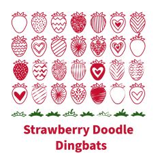 HNC Strawberry Doodle Dingbat Font