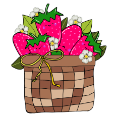 Cute Strawberry Basket Sticker