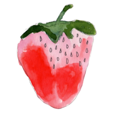 Watercolor Strawberry Sticker