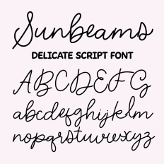 Sunbeams Dainty Delicate Cursive Script Font