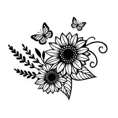 Sunflowers and Butterflies