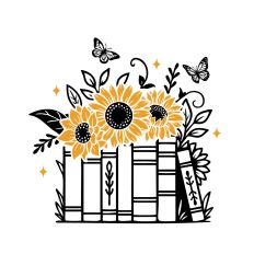 Floral books sunflowers