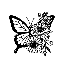 Floral butterfly sunflowers