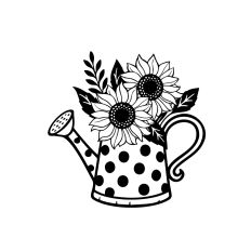 Sunflowers in watering can