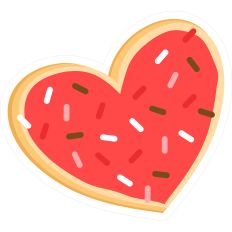 Sugar Cookie Heart Red Sprinkles Valentine’s Day Print & Cut