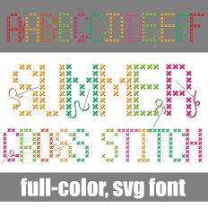 Summer Cross Stitch Color Font